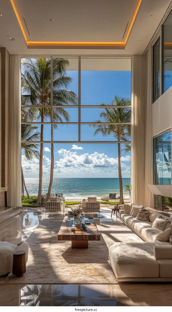 Luxury Coastal Living Room Interior Design