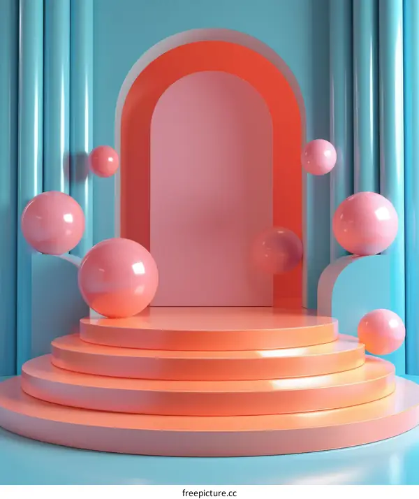 Abstract Geometric 3D Display Stage Design