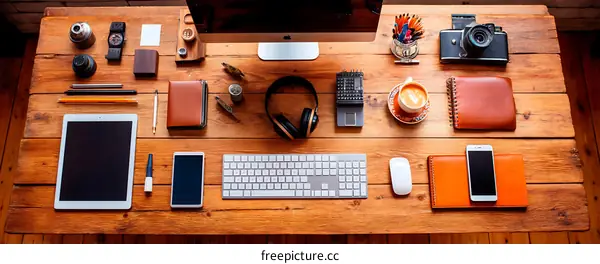 Organized Workspace with Modern Technology