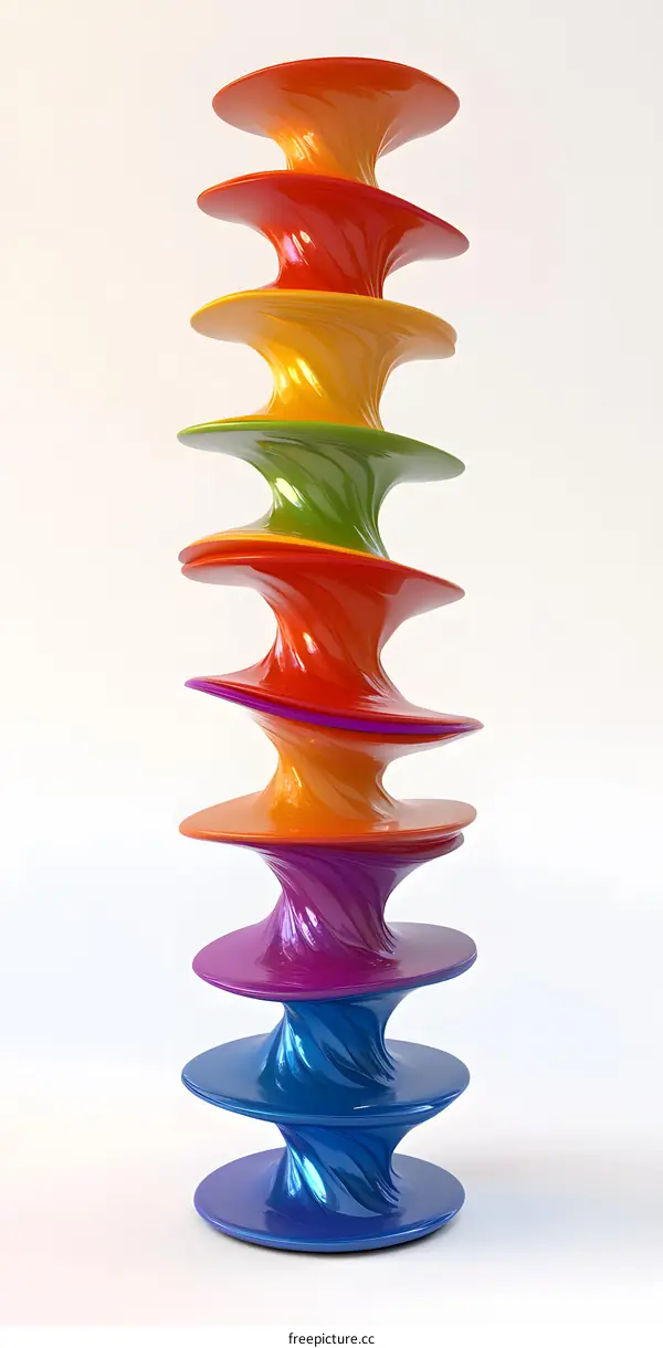 Abstract Stacked Colorful Plates Design