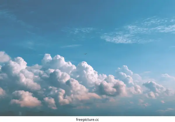 Vast Sky Filled with Fluffy Clouds