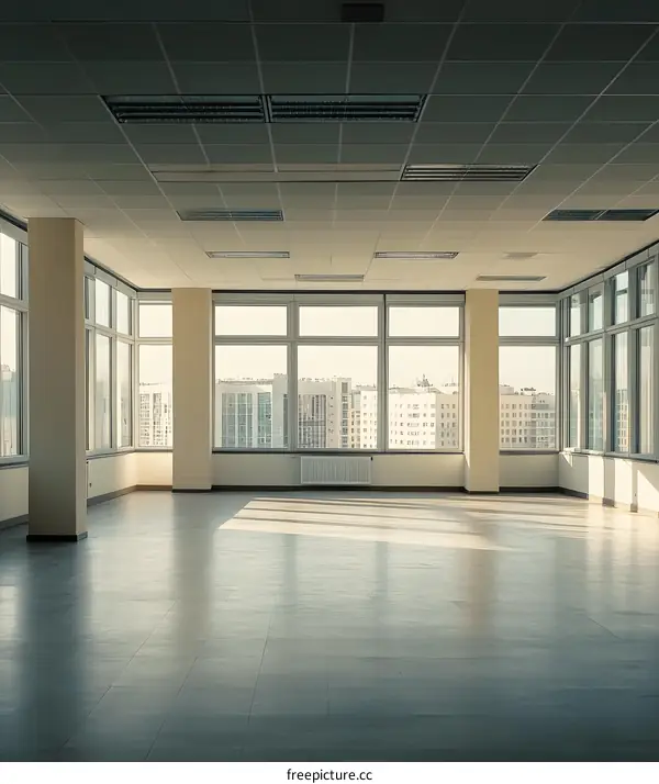 Empty Office Room With City View