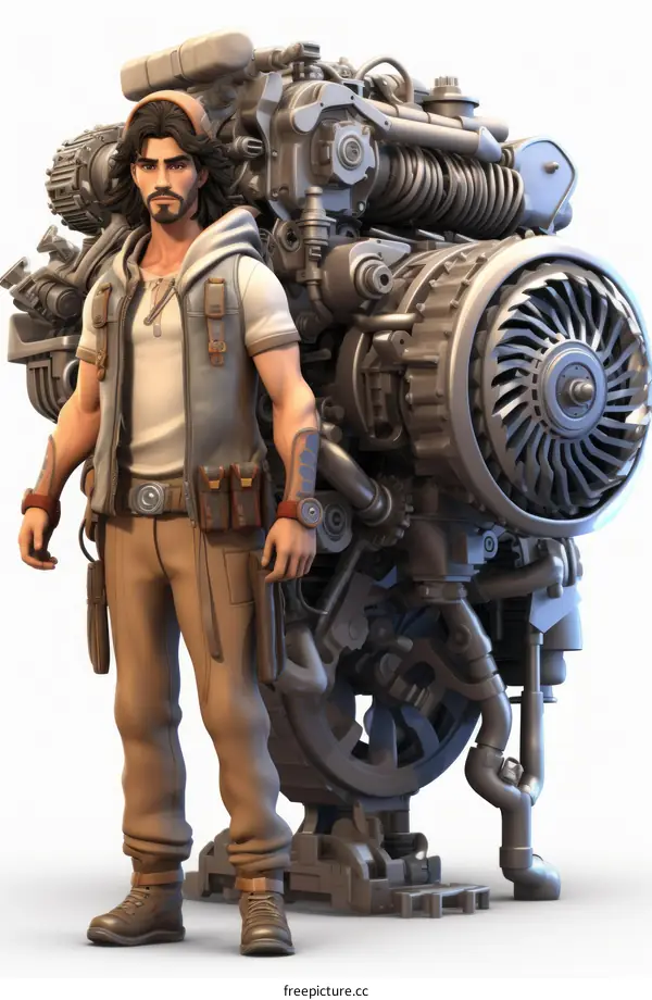 A man with a jetpack on his back