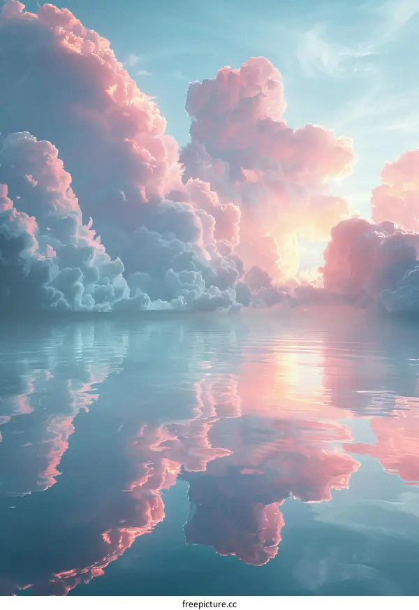Pastel Sky Reflection on Calm Water