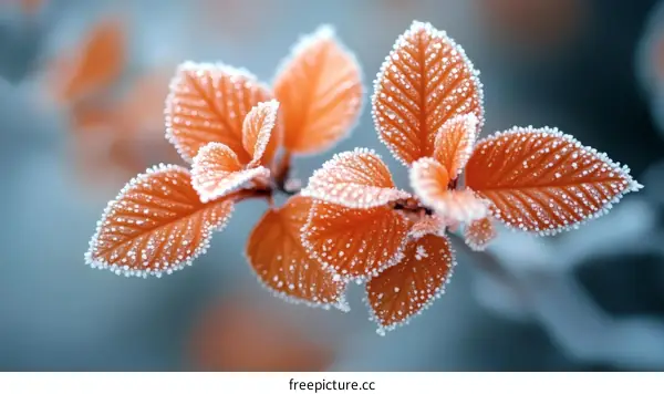 Frosted Leaves in Autumnal Hues