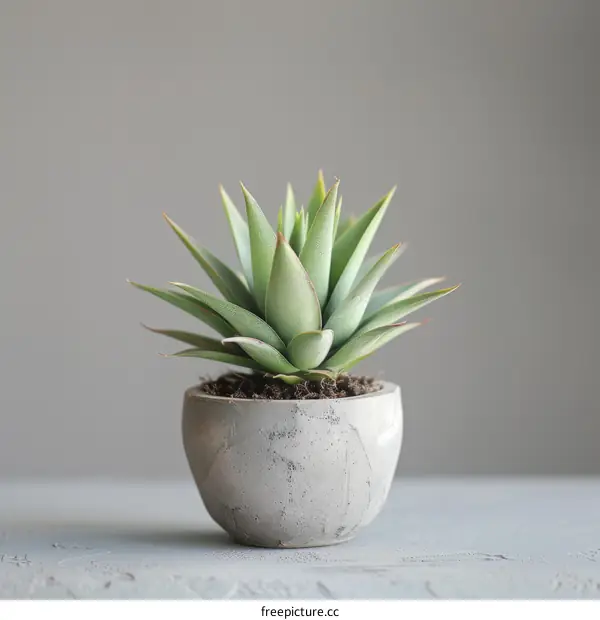 Small Aloe Vera Plant in Concrete Pot