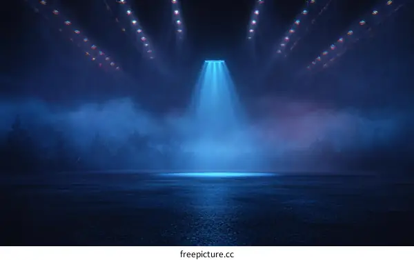 Abstract Blue Stage Light Illustration