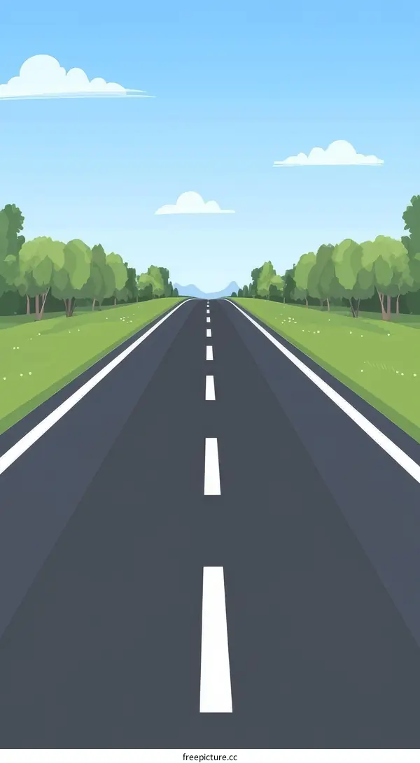 Country Road Extending into the Horizon
