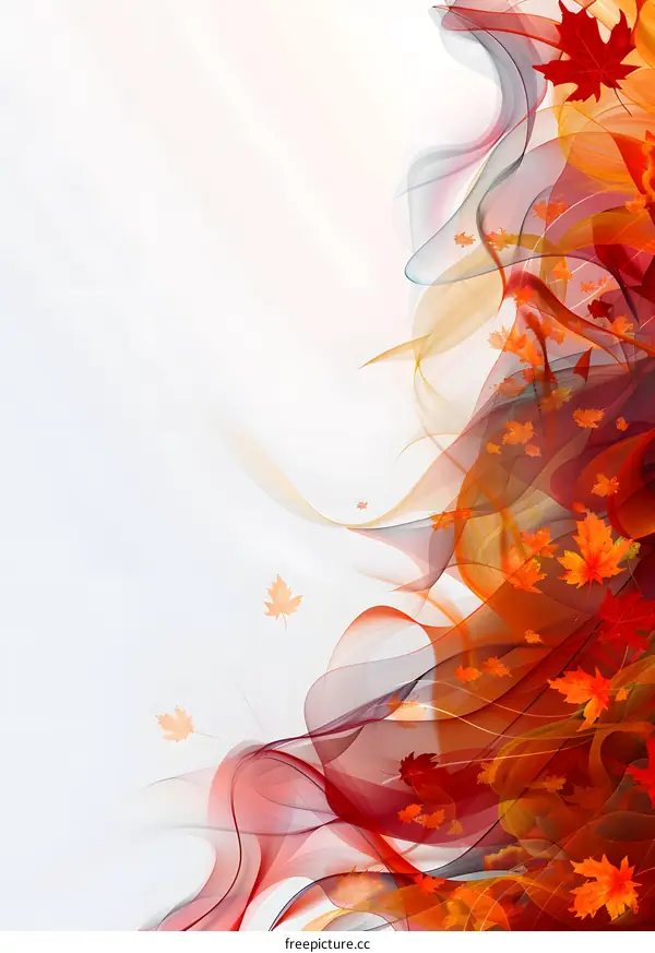 Autumn Leaves Abstract Background With Swirling Colors