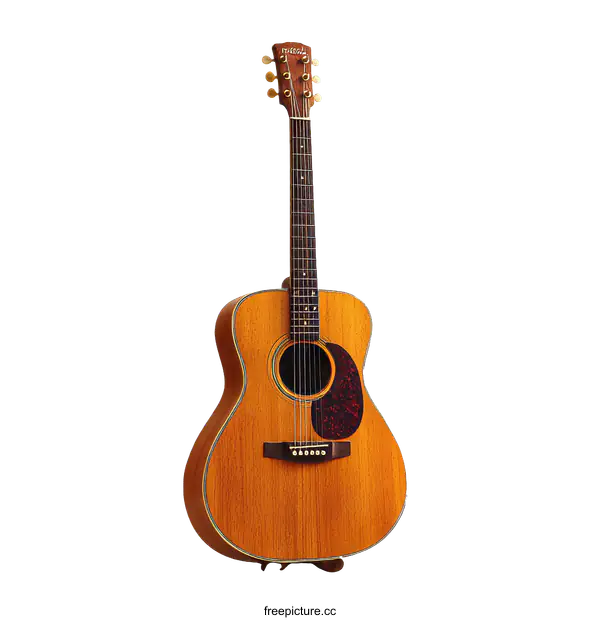 [Transparent Background PNG]Acoustic Guitar  with Beautiful Wood Grain
