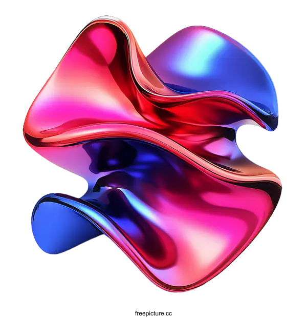 [Transparent Background PNG]Abstract Liquid Forms in Vibrant Colors