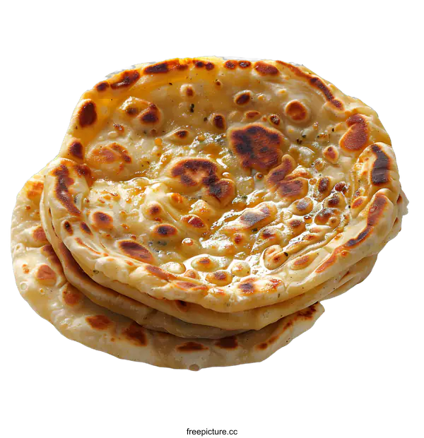 [Transparent Background PNG]Aloo paratha with butter