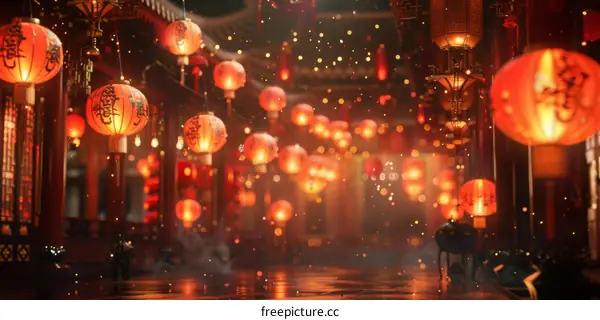Red Lanterns for Chinese New Year Celebration