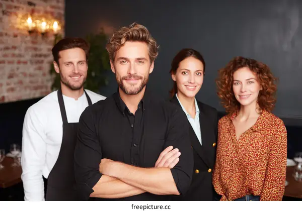Restaurant Staff Team Portrait for Restaurant Promotion