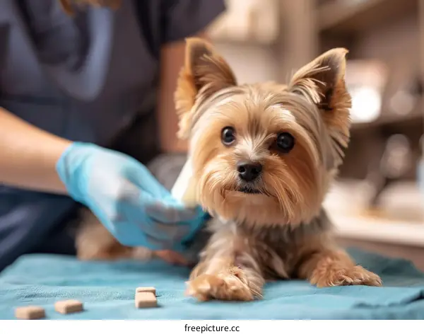 Veterinary Doctor Examining a Dog