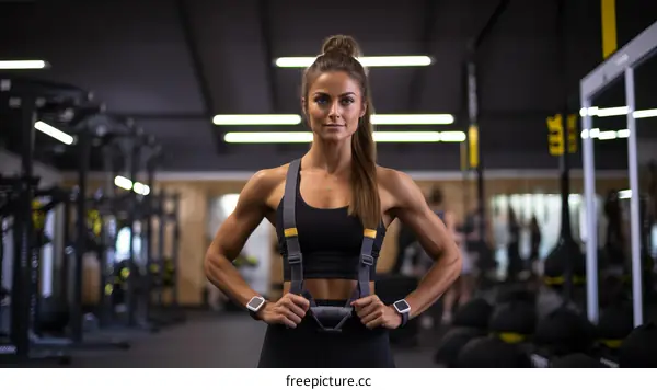 Portrait of a determined young woman in a gym