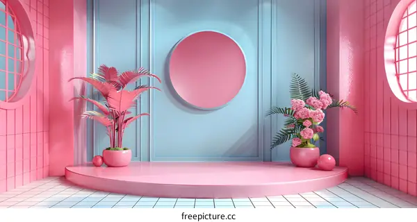 Simple geometric shapes round stage background