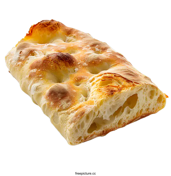 [Transparent Background PNG]Freshly baked focaccia bread on white background