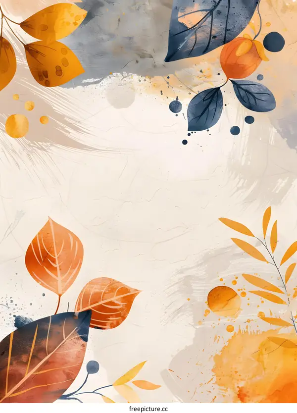 Autumn Leaves Watercolor Background Design