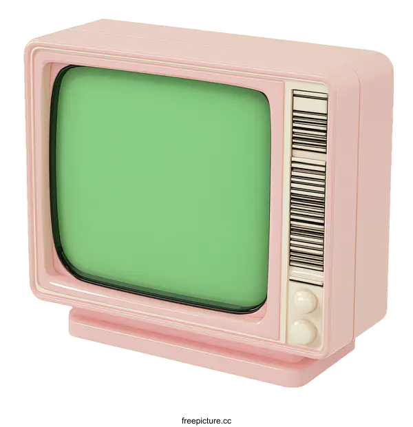 [Transparent Background PNG]Retro Pink Television Illustration