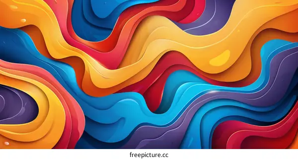 Abstract Colorful Liquid Waves Background Design