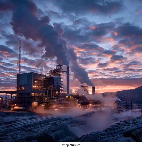 Industrial Plant at Dawn