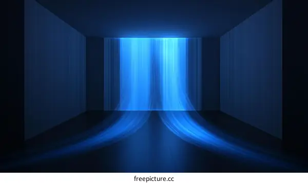 Abstract Blue Light Design Interior