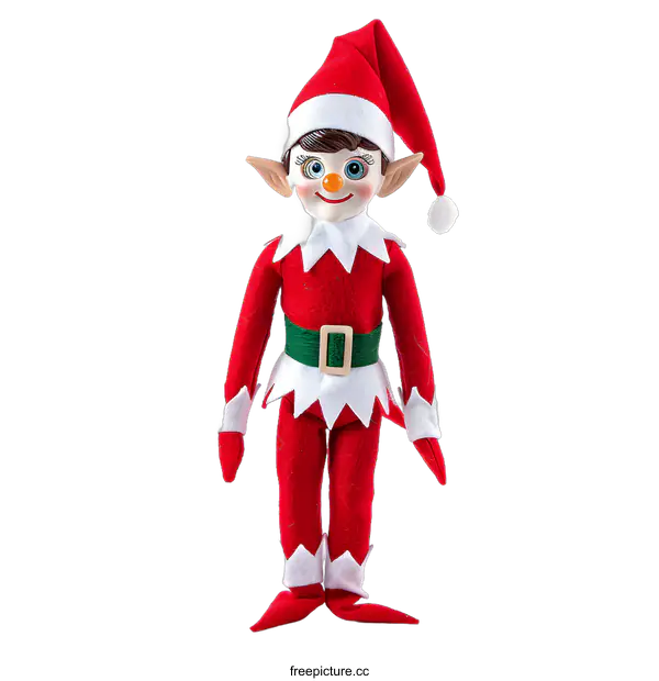 [Transparent Background PNG]Christmas Elf Doll Toy in Red and Green