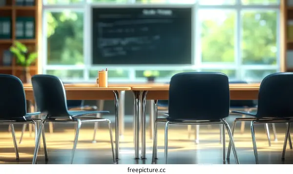 Modern Empty Classroom Interior Design