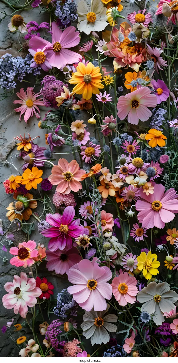 Close Up Shot of Colorful Flower Bouquet