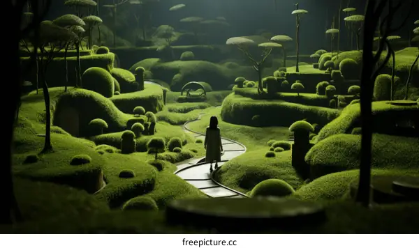 The girl in the topiary garden