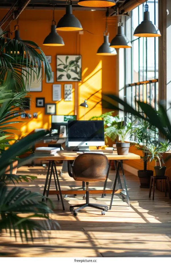 An Inspiring Home Office with Natural Elements