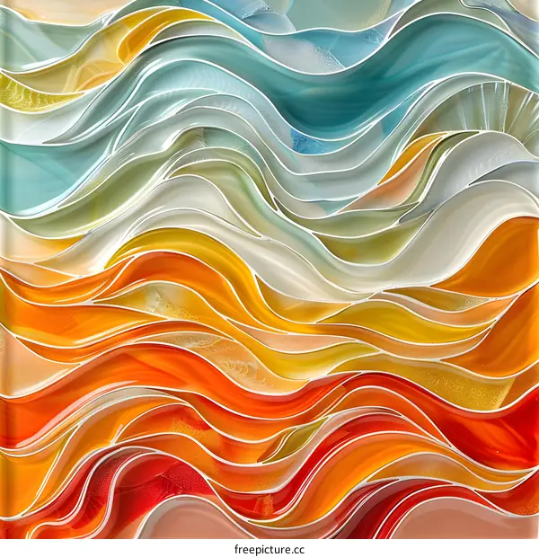 Abstract Glass Waves Art