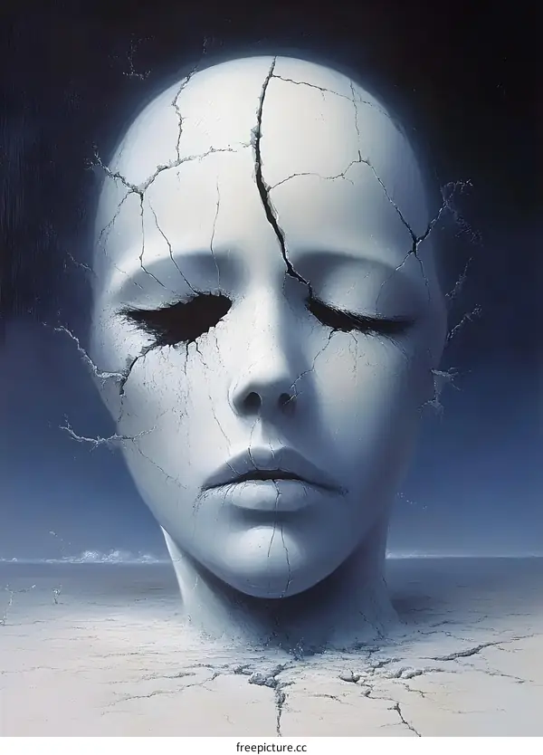 The Cracked Face of a Woman