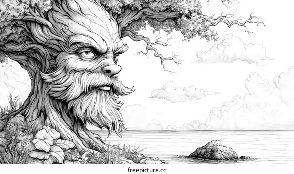 Ancient Tree Spirit Watching Over the Coastal Landscape
