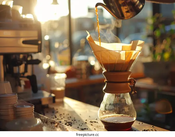 Preparing Coffee in a Filter Dripper