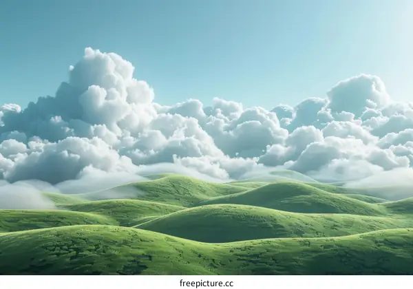 Serene Green Hills Under a Blue Sky