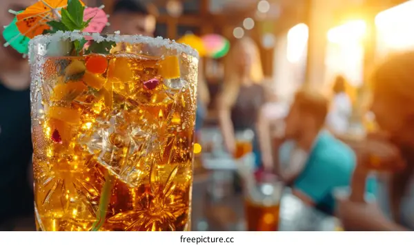 Refreshing summer cocktail with friends