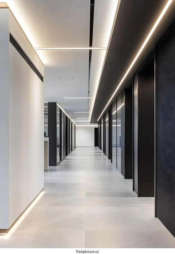 Modern Minimalist Office Corridor Interior Design