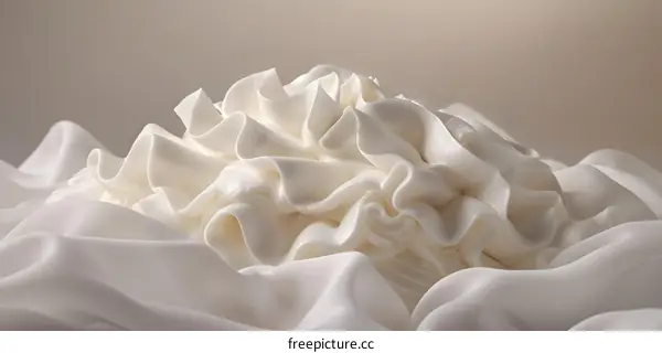 White Cream Swirls on White Fabric