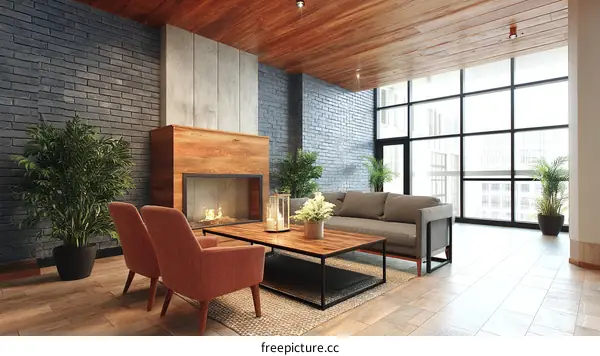 Modern Loft Living Room Interior Design
