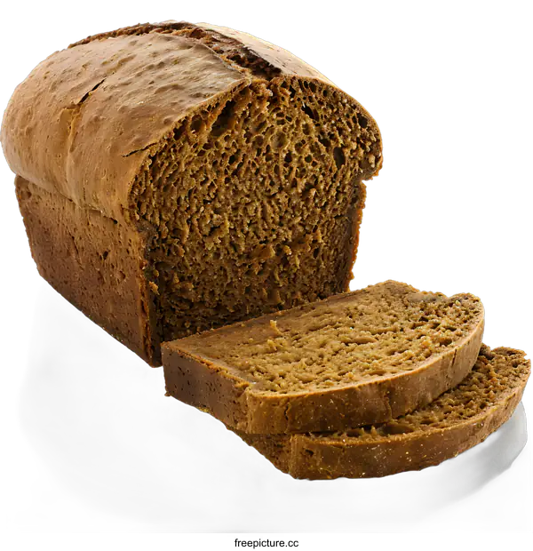 [Transparent Background PNG]Freshly Baked Rye Bread Slices Isolated On White Background