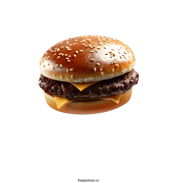 [Transparent Background PNG]Delicious burger floating on white background