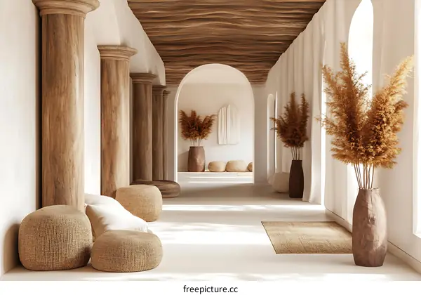 Modern Boho Style Hallway Interior Design