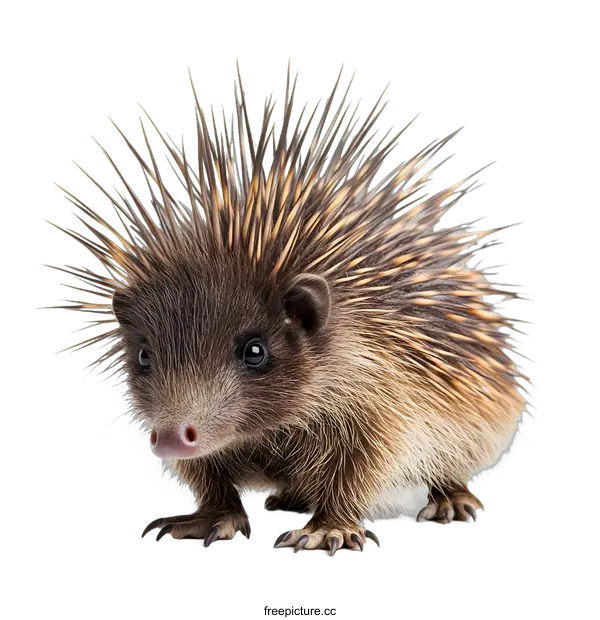 [Transparent Background PNG]Cute Baby Hedgehog Portrait With Spiky Quills
