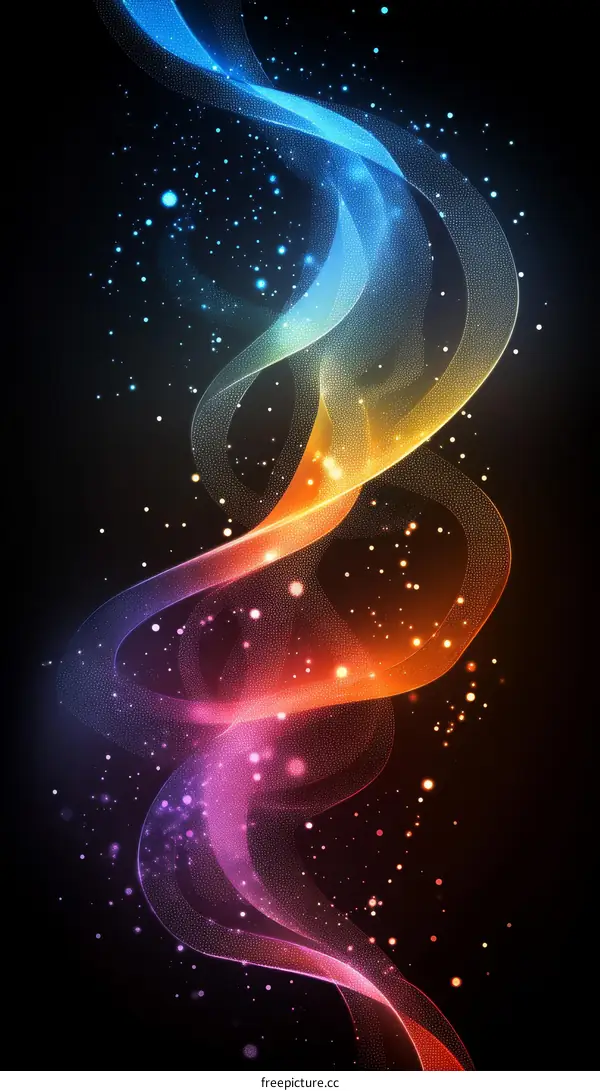 Abstract Colorful Flowing Lines Illustration