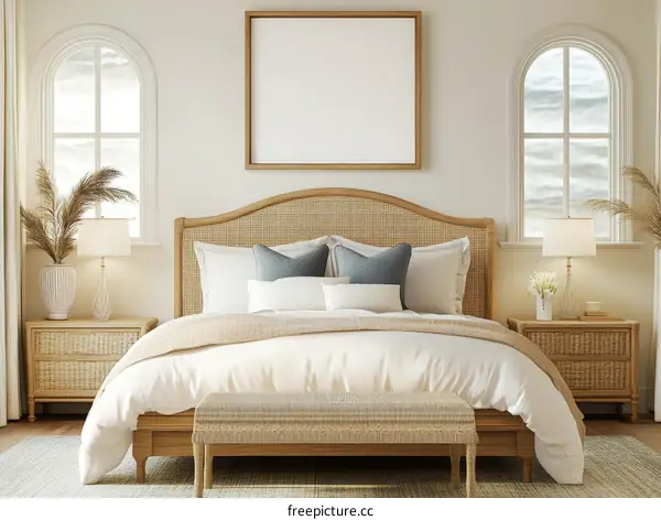 Coastal Bedroom Interior Design Illustration