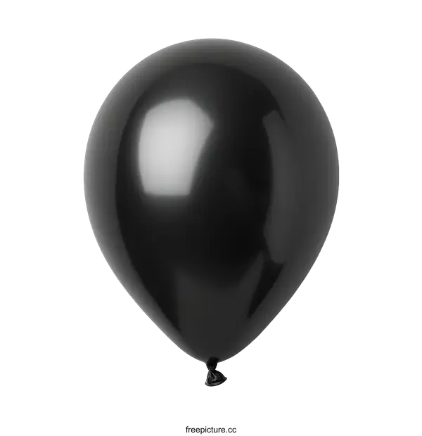 [Transparent Background PNG]Single Black Balloon on White Background