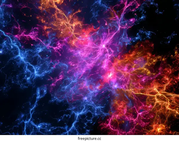 Abstract Colorful Electric Lightning Design