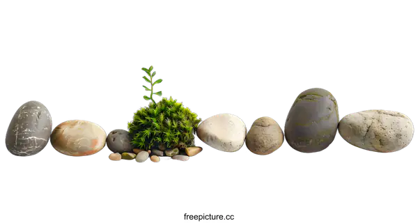 [Transparent Background PNG]Green Plant Sprouting on Rocks